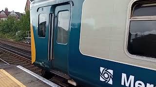 507001 Merseyrail electric class 507 unit departs Birkdale for Liverpool [upl. by Anitnatsnoc884]