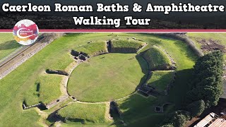 CAERLEON ROMAN BATHS amp AMPHITHEATRE WALES  Walking Tour  Pinned on Places [upl. by Yelich441]