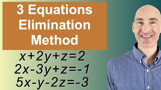 Solving Systems of 3 Equations Elimination [upl. by Lewin]