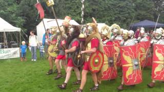 Roman Reenactment at the Amphitheatre in Caerleon Marching In [upl. by Nodab]